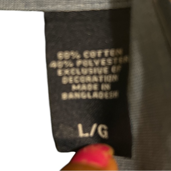 Chaps Easy Care Men's Size L Green/Blue Plaid Long Sleeve Button Down Shirt - Picture 9 of 10